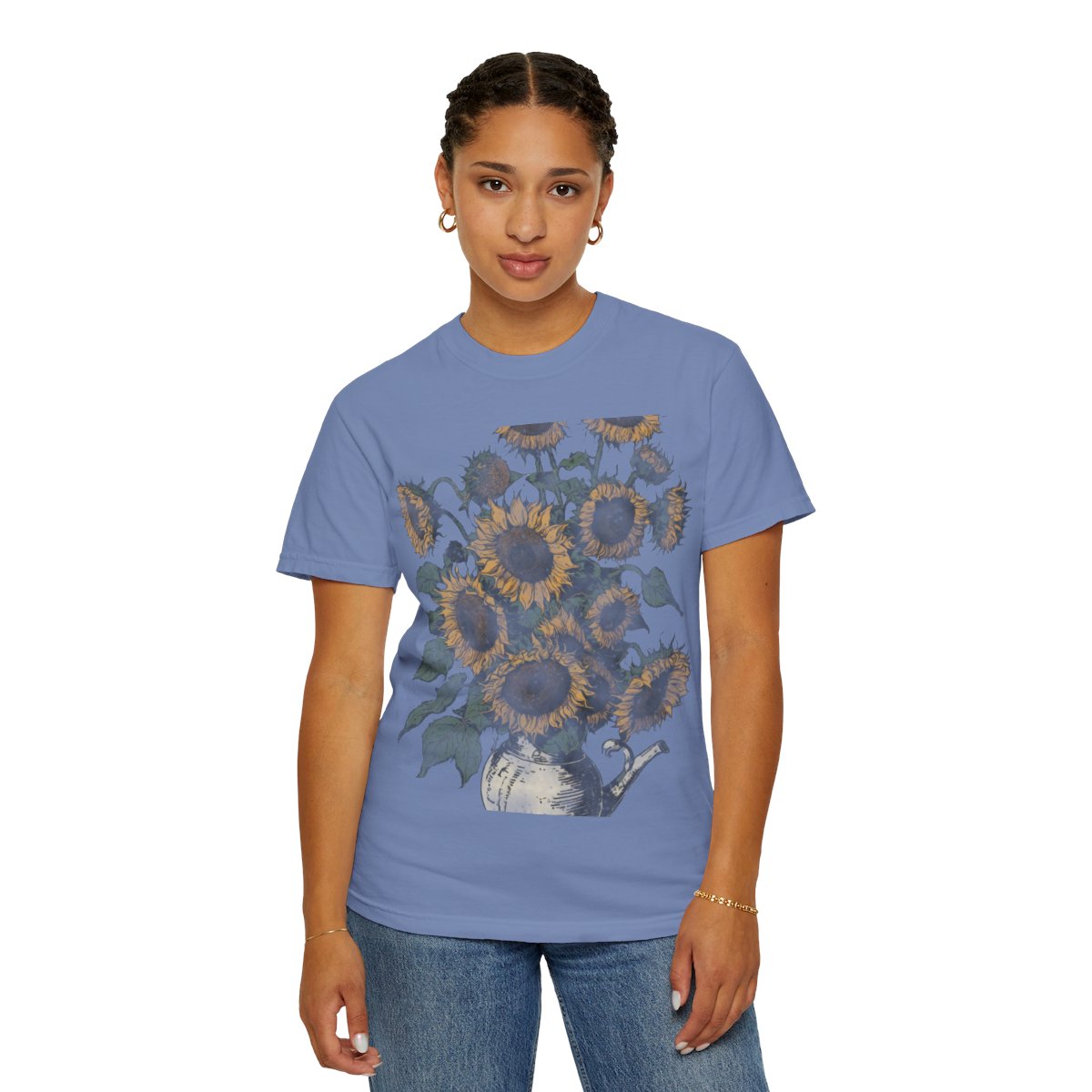 Sunflowers, Arles Tee - Washed Denim