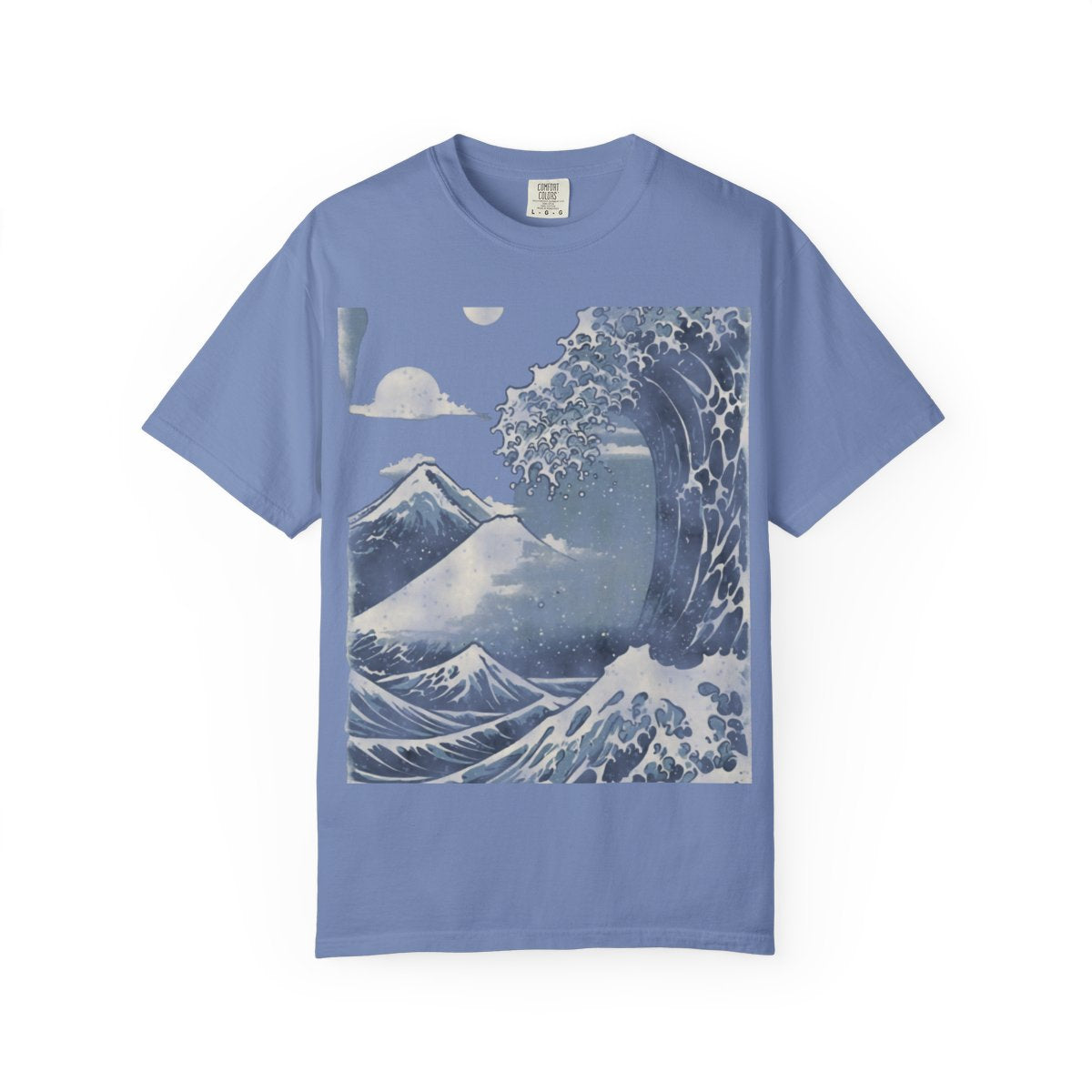 The Great Wave Tee - Washed Denim