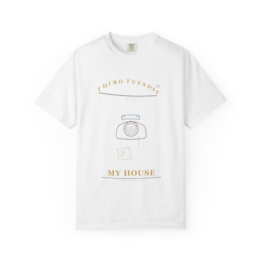 Third Tuesday, My House Tee flat front in White