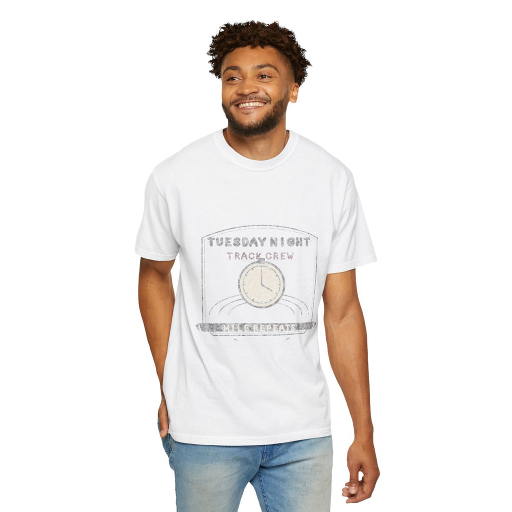Tuesday Night Track Crew Tee - White