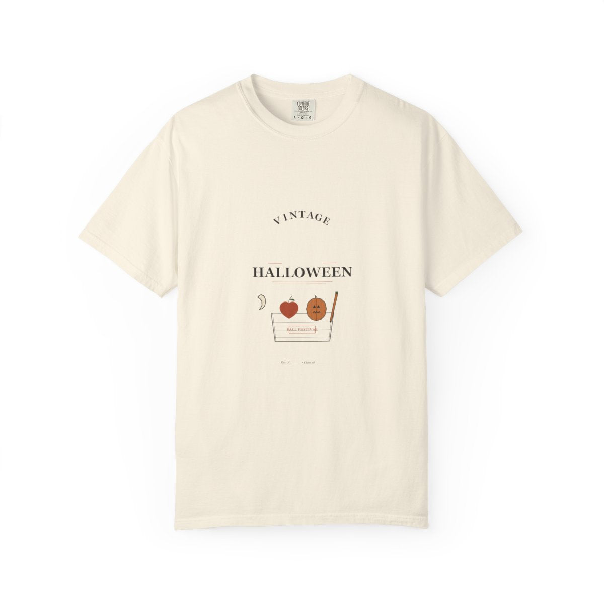 Vintage Halloween Market T-Shirt | Dime-Store Halloween Teacher Tee | Gift for Teachers flat front in Ivory