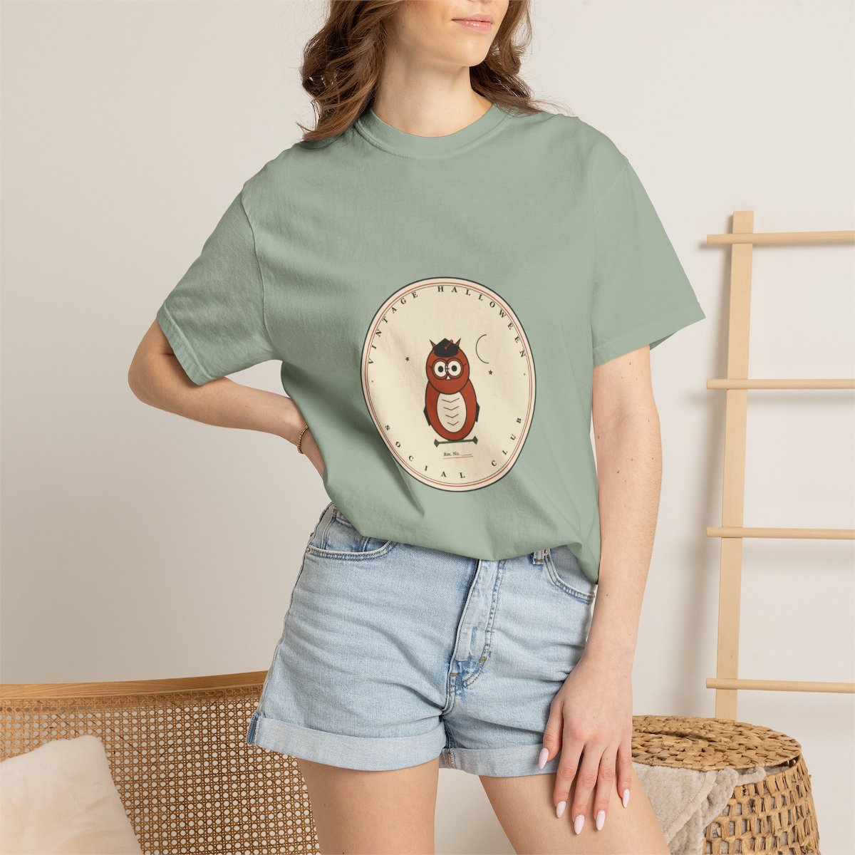 Vintage Halloween Social Club T-Shirt | 1930s Mascot Badge Vintage Halloween Teacher Tee | Gift for Teachers - Bay