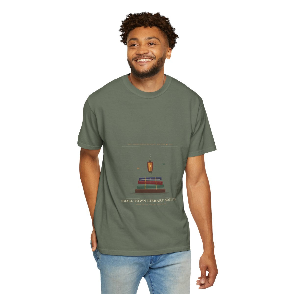 We Read Past Curfew Tee - Moss