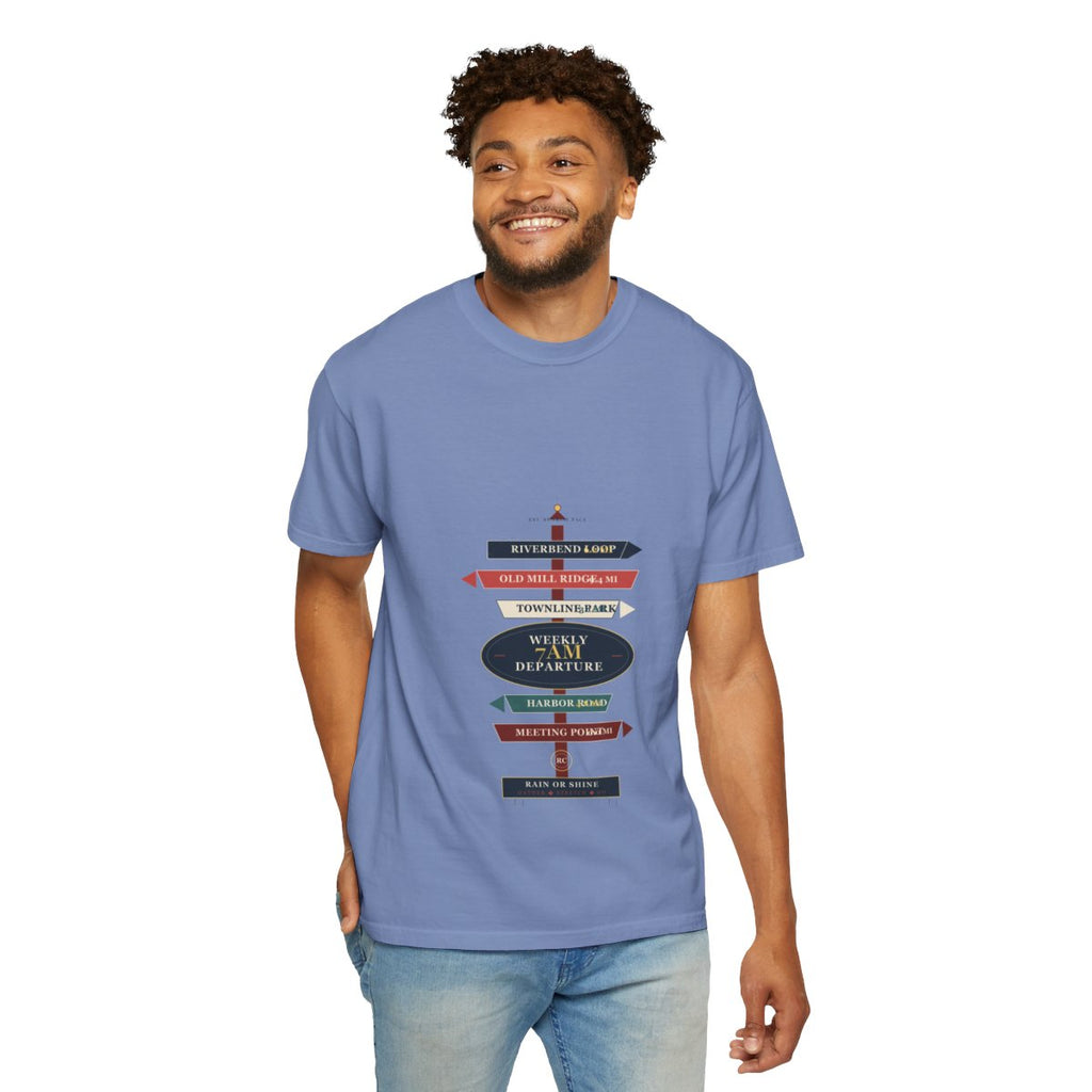 Weekly 7AM Departure Tee - Washed Denim